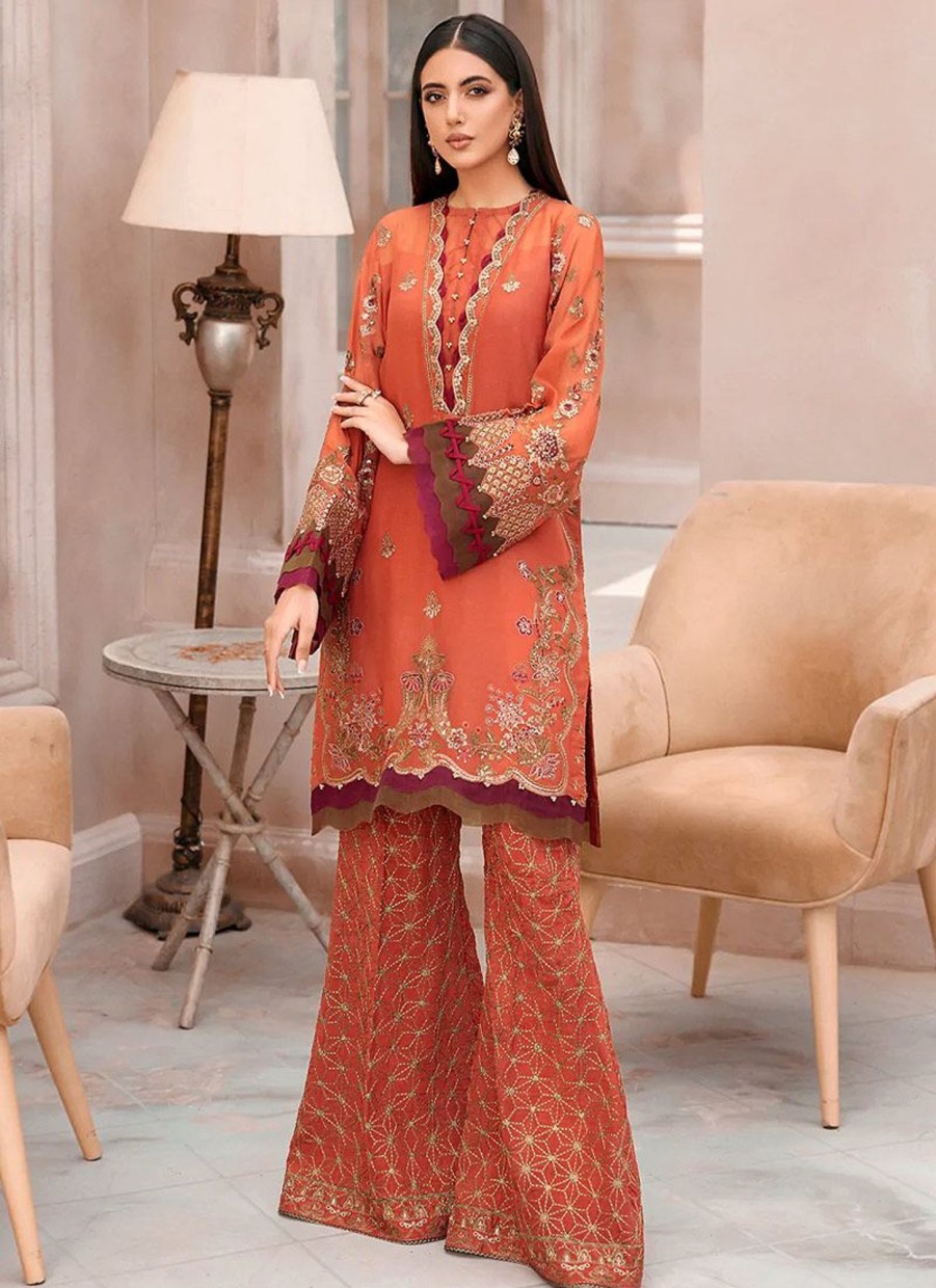 Salwar Kameez Xenia | Zhaviah Embroidered Pakistani Sharara Suit