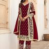 Salwar Kameez Sabah Khwaab | Blue And Gold Embroidered Jacket Style Suit