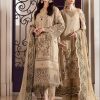 Salwar Kameez Maria.B | Beige Embroidered Pakistani Pant Suit/ Palazzo Suit