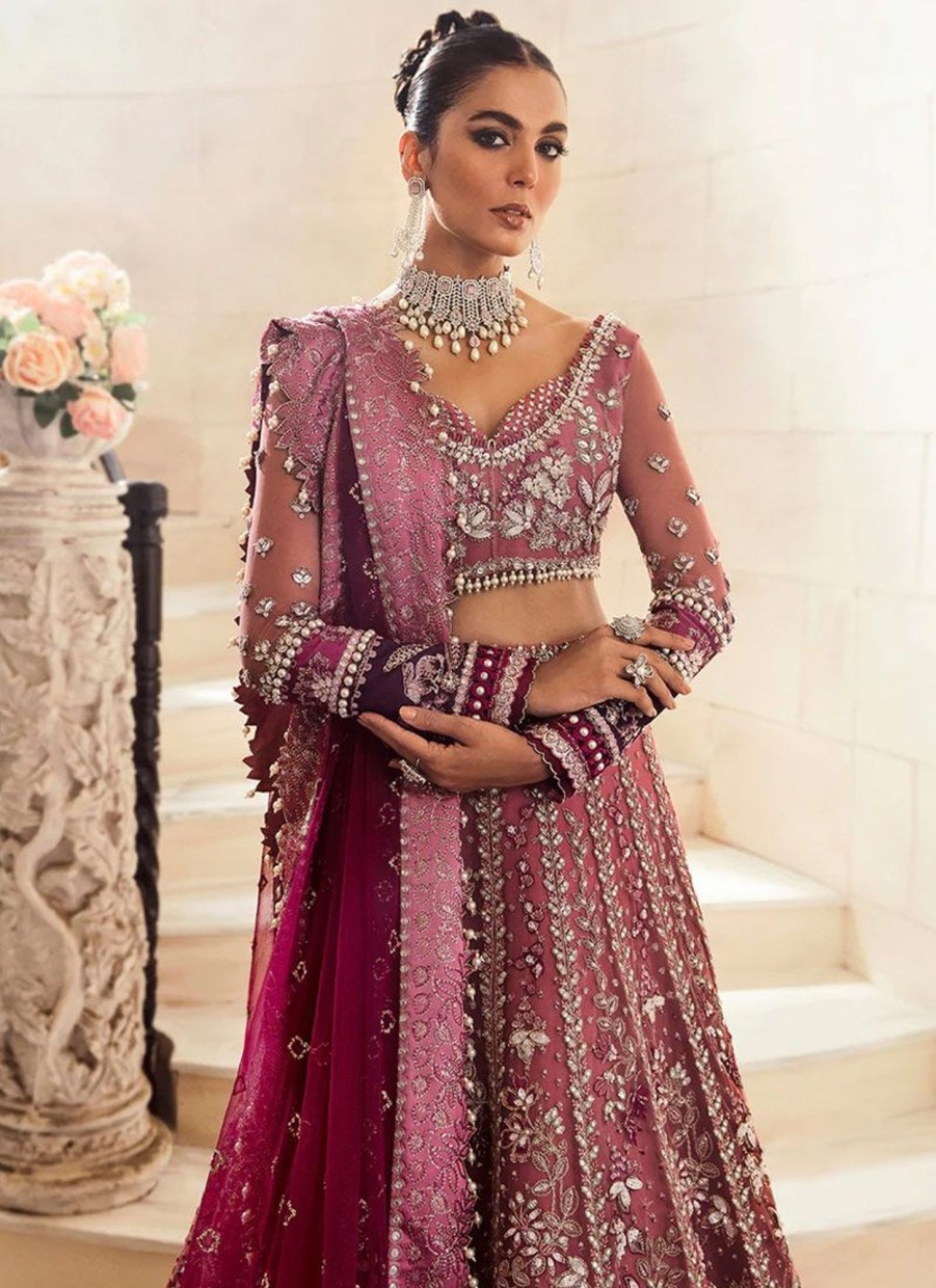 Salwar Kameez Republic | Claire De Lune Un Pense Embroidered Pakistani Gown