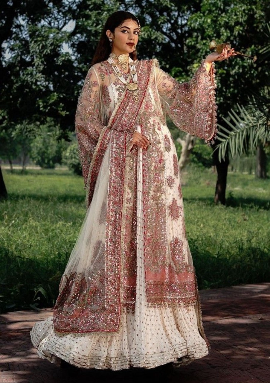 Salwar Kameez Hussain Rehar | Mehtab Embroidered Pakistani Palazzo Suit