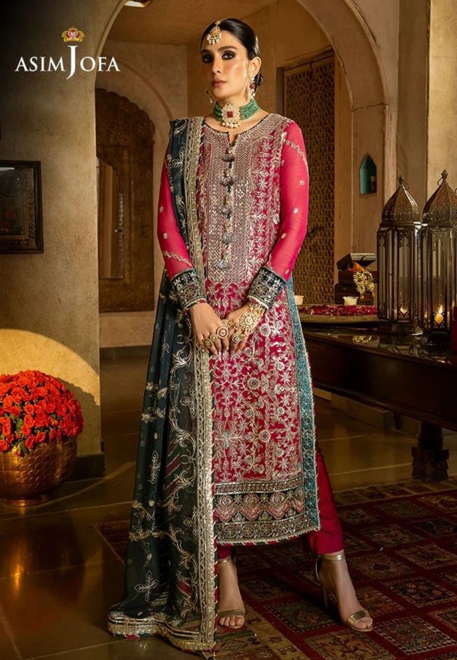 Salwar Kameez Asim Jofa | Velvet Festive Embroidered Pakistani Salwar Kameez