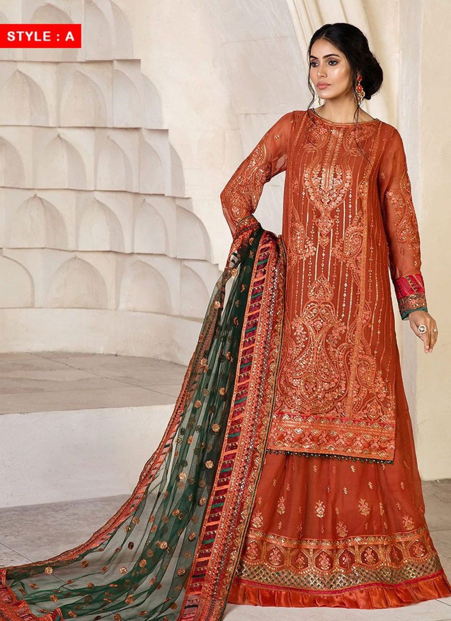 Salwar Kameez Zarif | Merigold Embroidered Pakistani Lehenga Anarkali/ Gharara Suit