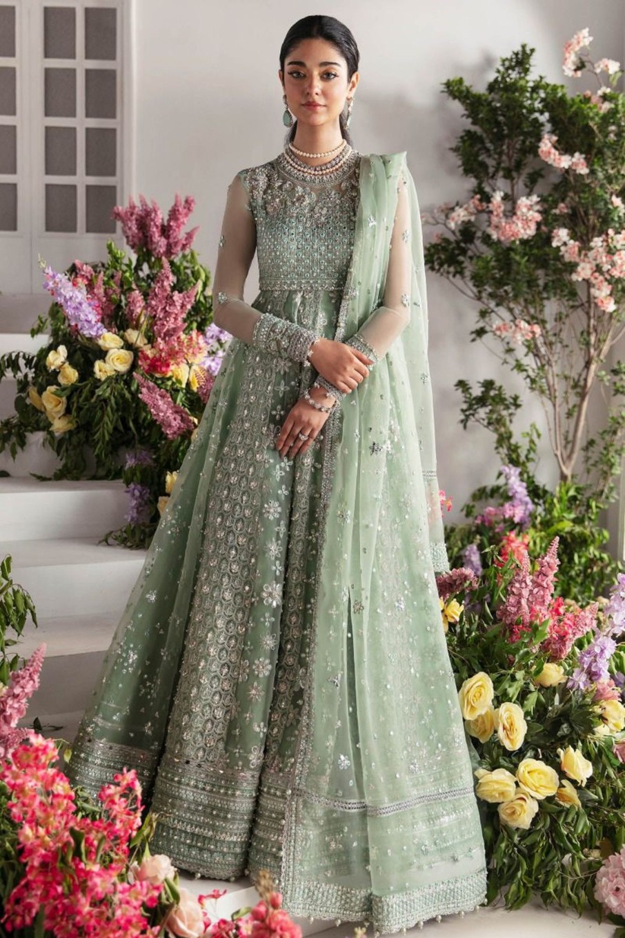 Salwar Kameez Zaha | Leilyn Embroidered Pakistani Anarkali Suit