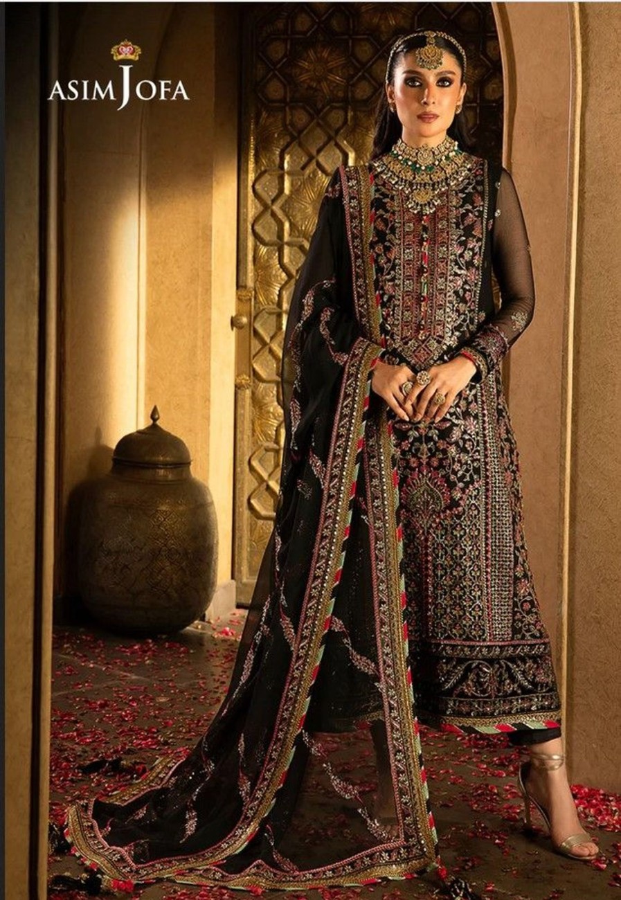 Salwar Kameez Asim Jofa | Velvet Festive Embroidered Pakistani Salwar Kameez