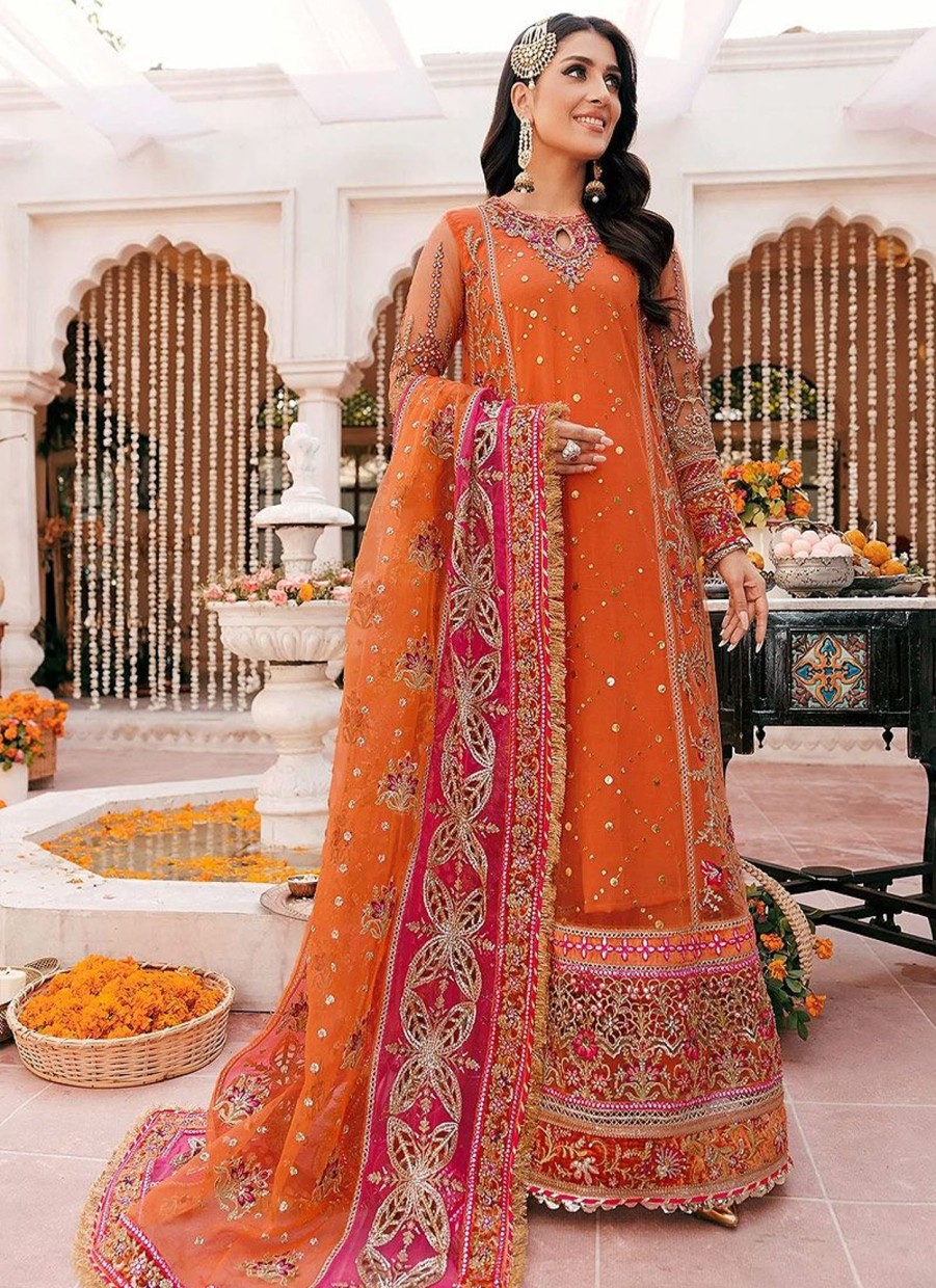 Salwar Kameez Saadia Asad | Elnaz Embroidered Pakistani Palazzo Suit