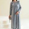 Salwar Kameez Baroque | Grey Embroidered Pakistani Salwar Kameez