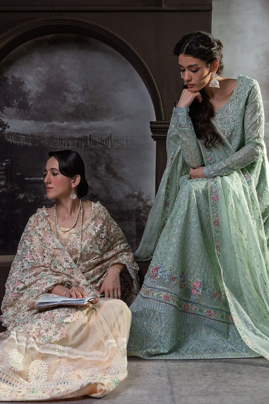 Salwar Kameez Mushq | Haniya Embroidered Pakistani Anarkali Suit