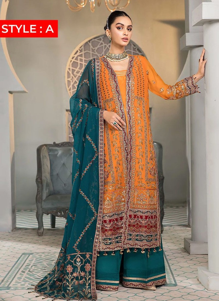 Salwar Kameez Alizeh | Raag Embroidered Pakistani Palazzo Suit/ Pant Suit