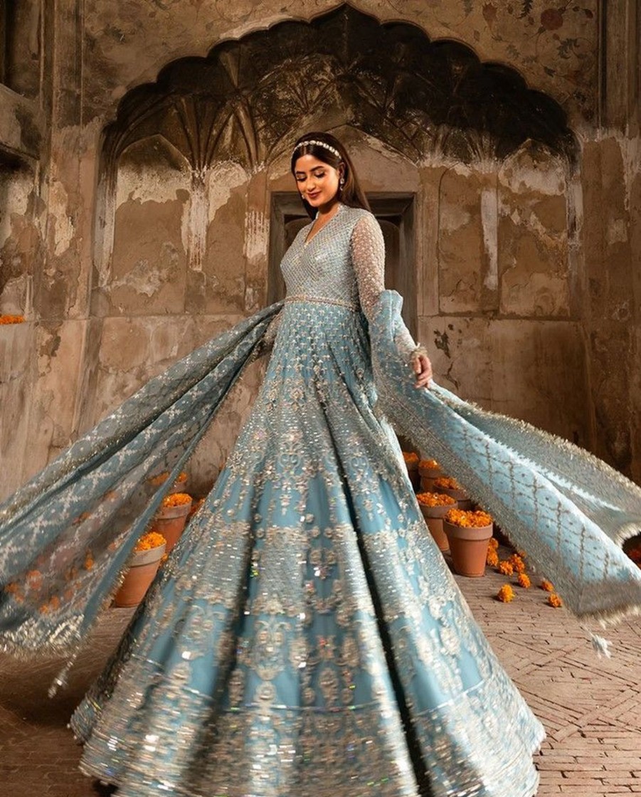 Salwar Kameez Faiza Saqlain | Hana Embroidered Pakistani Anarkali Suit