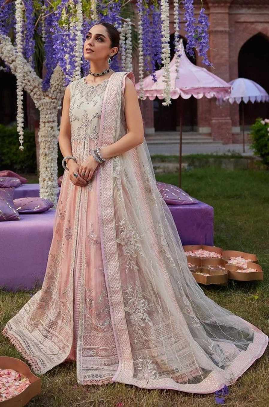 Salwar Kameez Mushq | Mishaal Embroidered Pakistani Gown