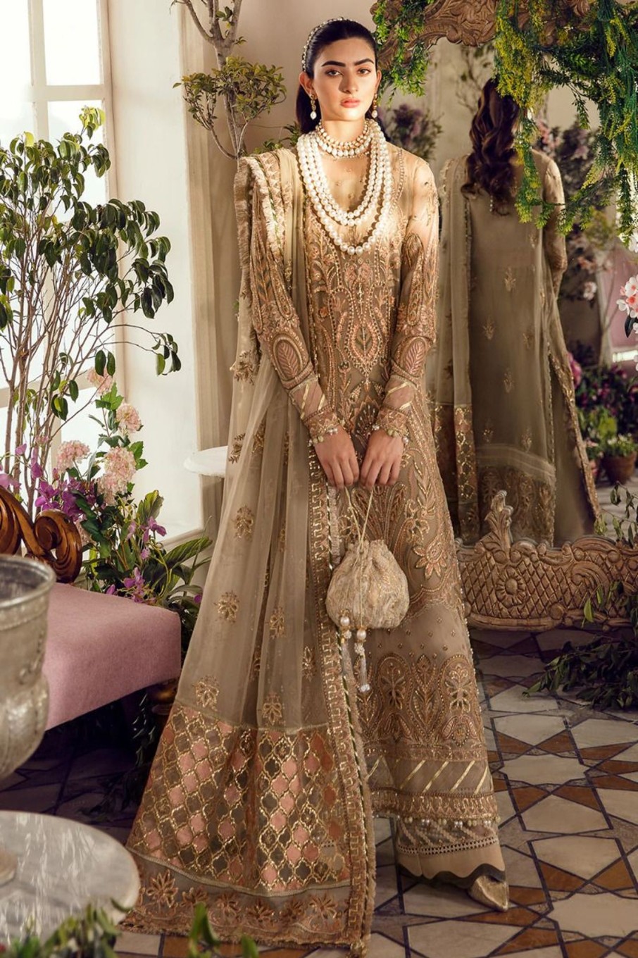 Salwar Kameez Afrozeh | Ayzal Embroidered Pakistani Salwar Kameez