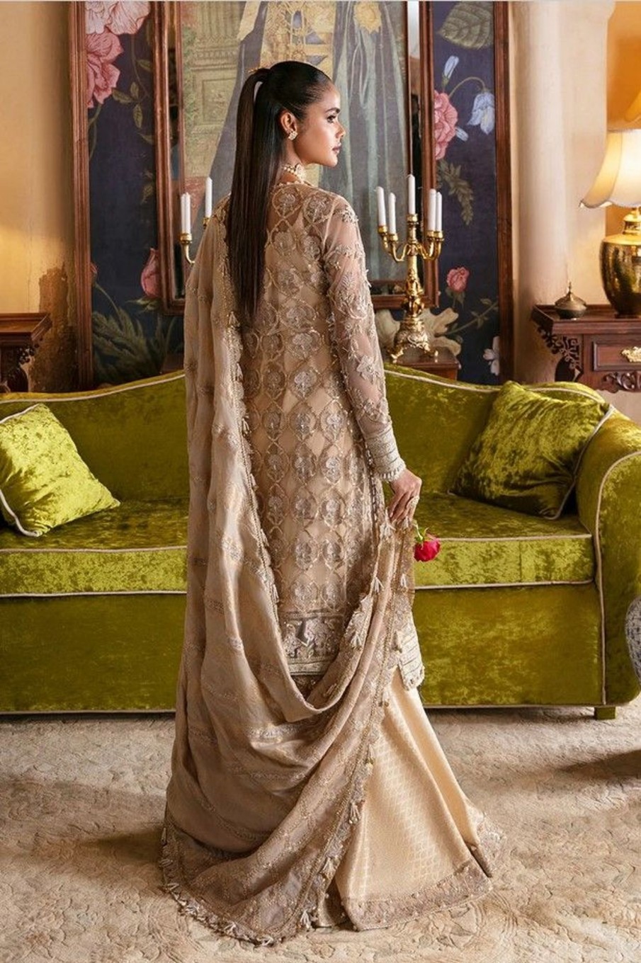 Salwar Kameez Afrozeh | Sabat Embroidered Pakistani Palazzo Suit