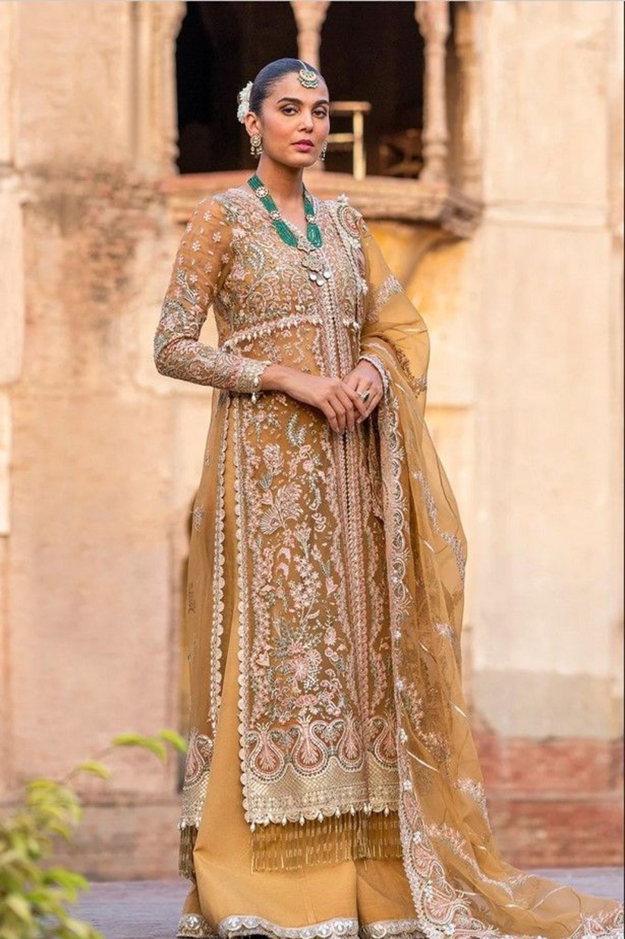 Salwar Kameez Afrozeh | Shafaq Embroidered Pakistani Gown