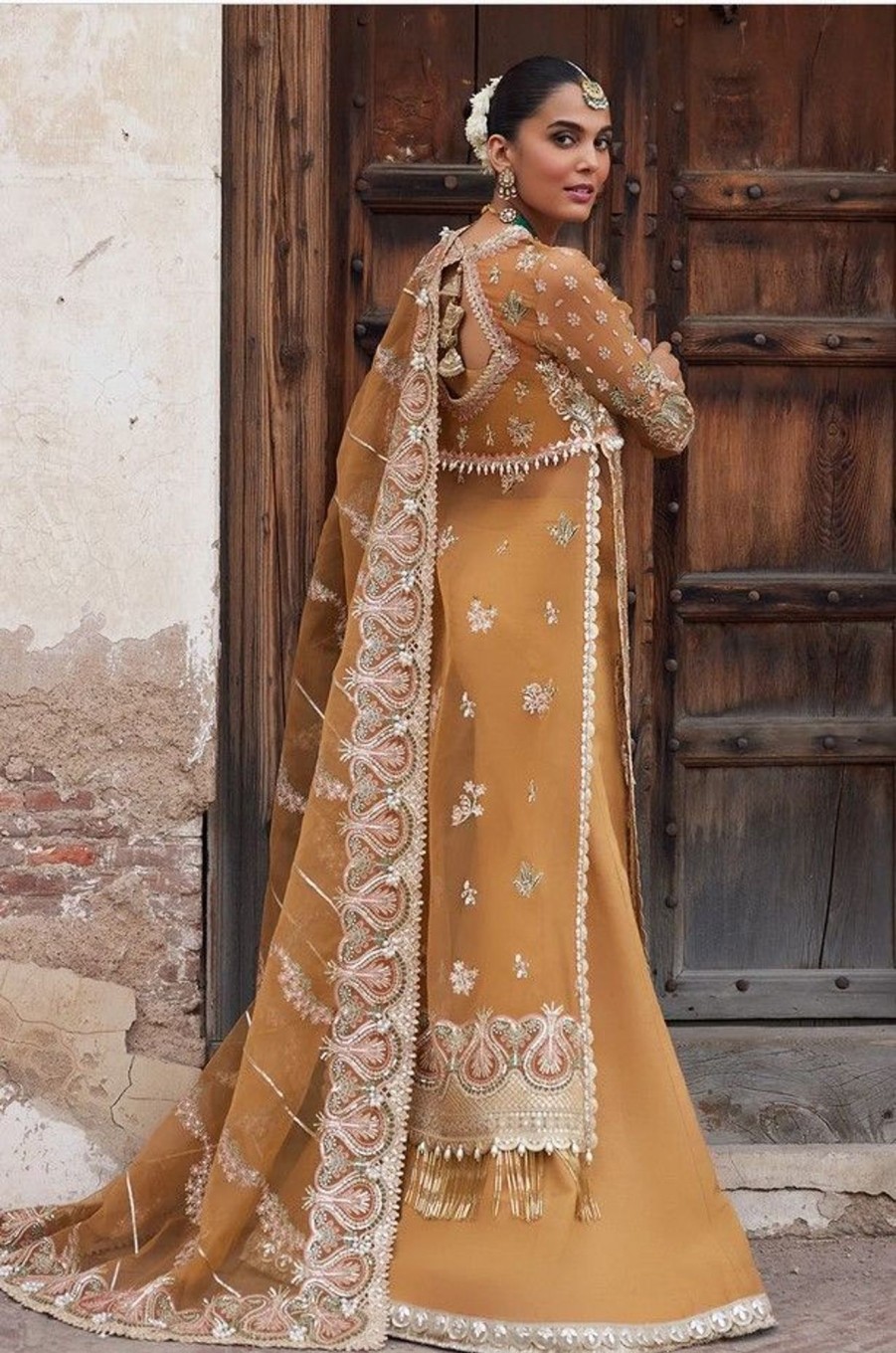 Salwar Kameez Afrozeh | Shafaq Embroidered Pakistani Gown