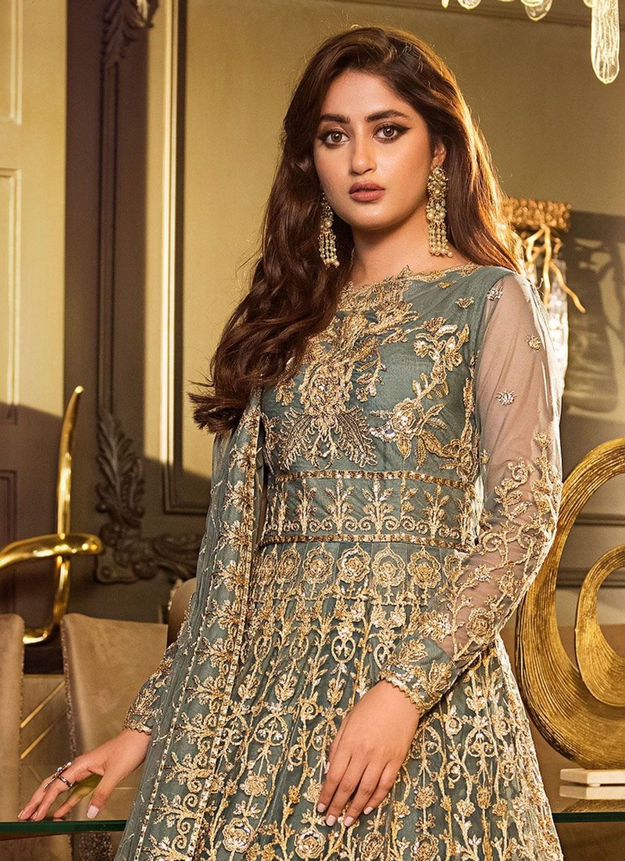 Salwar Kameez Asim Jofa | E-Adaa Sajal Edit Embroidered Pakistani Anarkali