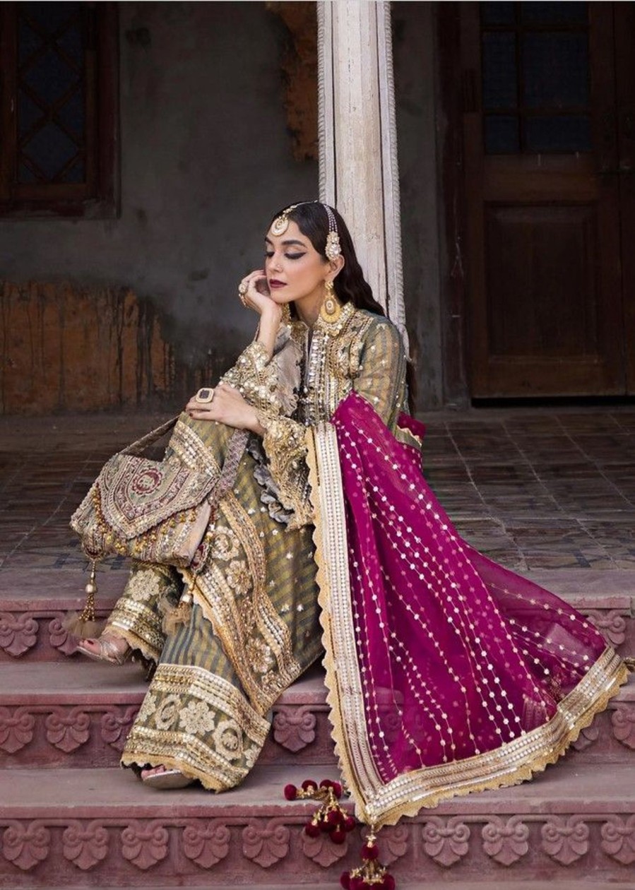 Salwar Kameez Mohsin Naveed Ranjha | Nawab Sahiba Embroidered Pakistani Palazzo Suit