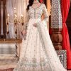 Salwar Kameez Maria.B | Pearl White And Peachy Silver Embroidered Pakistani Anarkali