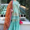 Salwar Kameez Maria.B | Sea Green Embroidered Pakistani Gharara Suit