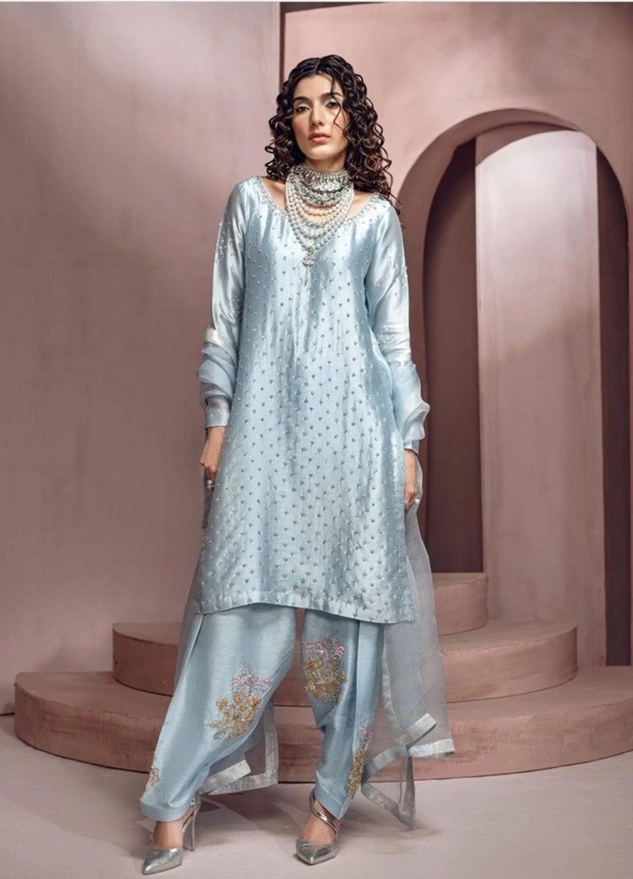 Salwar Kameez Mahum Asad | Fairy Dust Embroidered Pakistani Salwar Kameez