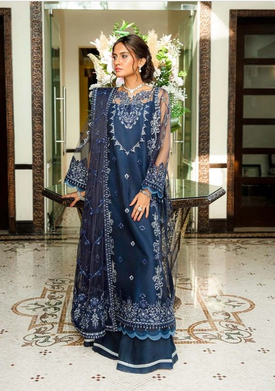 Salwar Kameez Aik | Glossier Embroidered Pakistani Palazzo Suit