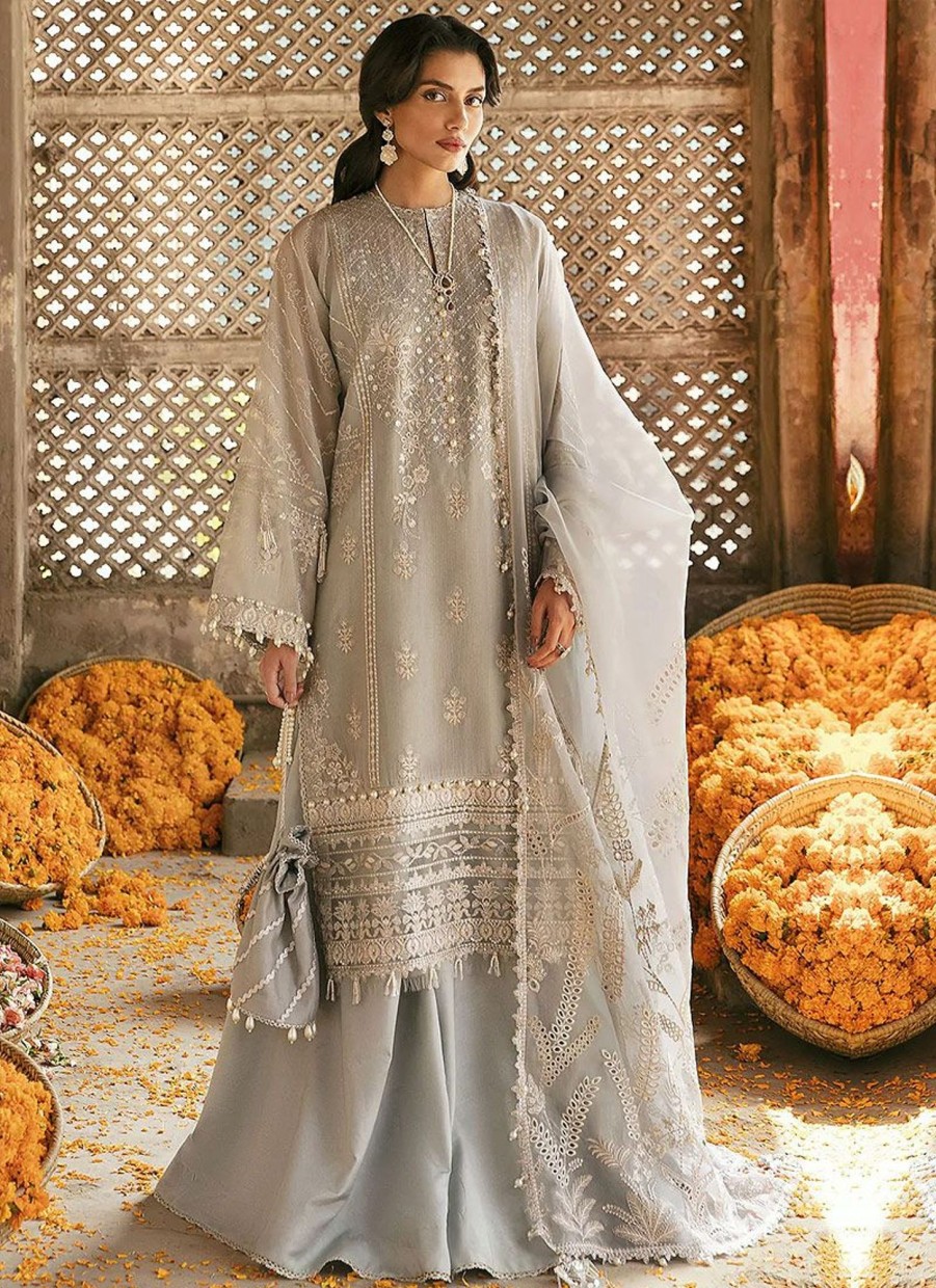 Salwar Kameez Afrozeh | Zohra Embroidered Pakistani Palazzo Suit