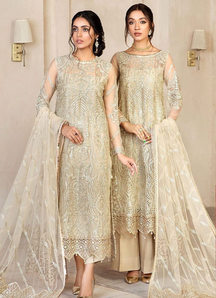 Salwar Kameez Zarif | Daisy Embroidered Pakistani Salwar Kameez/ Palazzo Suit