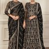 Salwar Kameez Zarif | Black Ruby Embroidered Pakistani Saree/ Anarkali