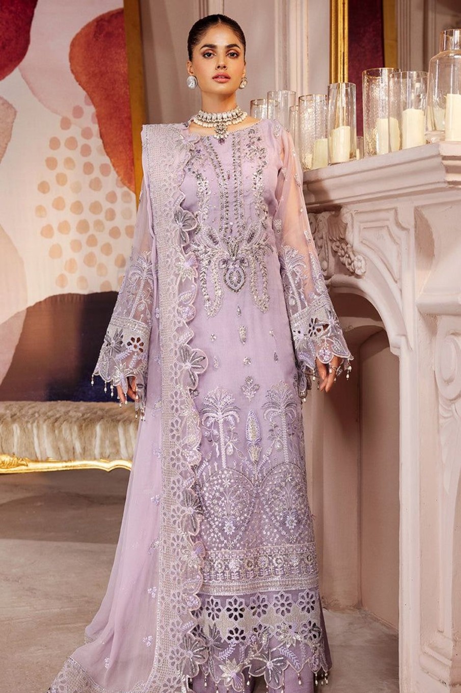 Salwar Kameez Emaan Adeel | Elaine Luxury Embroidered Pakistani Palazzo Suit