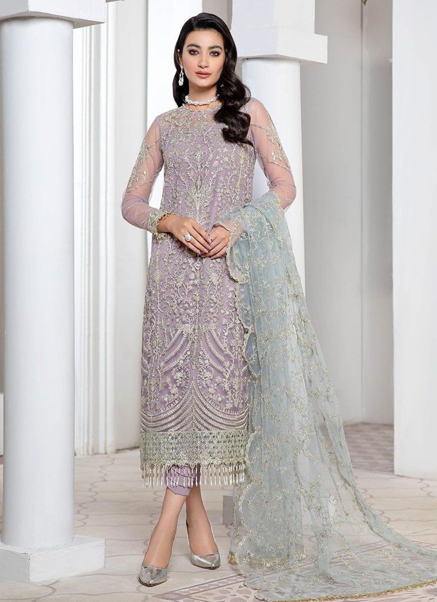 Salwar Kameez Zarif | Lilac Embroidered Pakistani Salwar Kameez