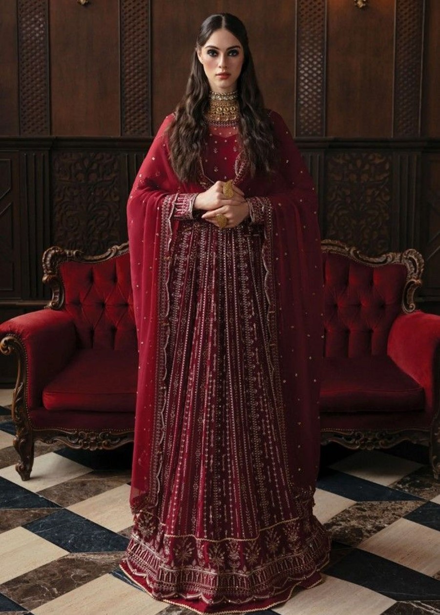 Salwar Kameez Alizeh | Sangria Embroidered Pakistani Anarkali Suit