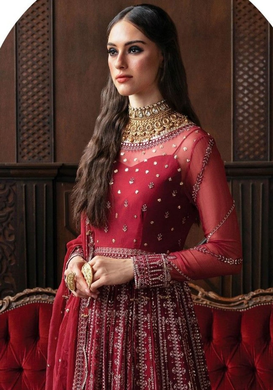 Salwar Kameez Alizeh | Sangria Embroidered Pakistani Anarkali Suit