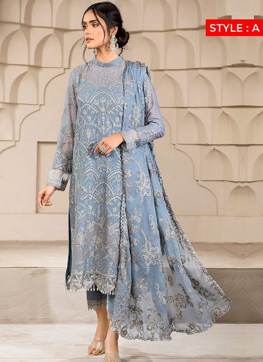 Salwar Kameez Zarif | Blue-Bell Embroidered Pakistani Salwar Kameez