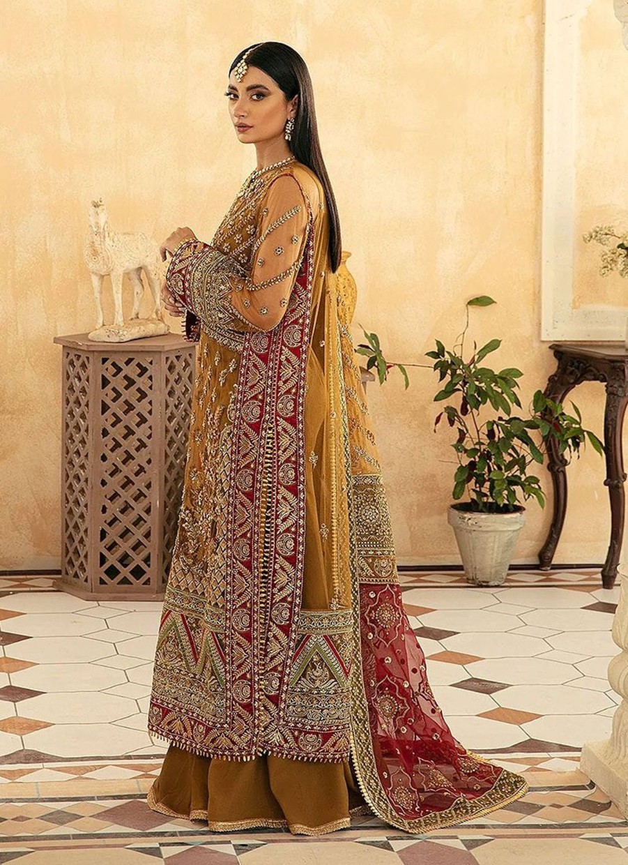 Salwar Kameez Maryam Hussain | Sandal Embroidered Pakistani Palazzo Suit