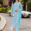 Salwar Kameez Azure | Aqua Stone Embroidered Pakistani Salwar Kameez