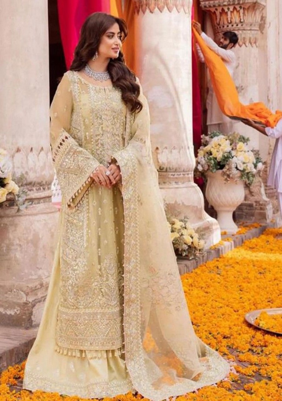 Salwar Kameez Kanwal Malik | Hana Embroidered Pakistani Palazzo Suit