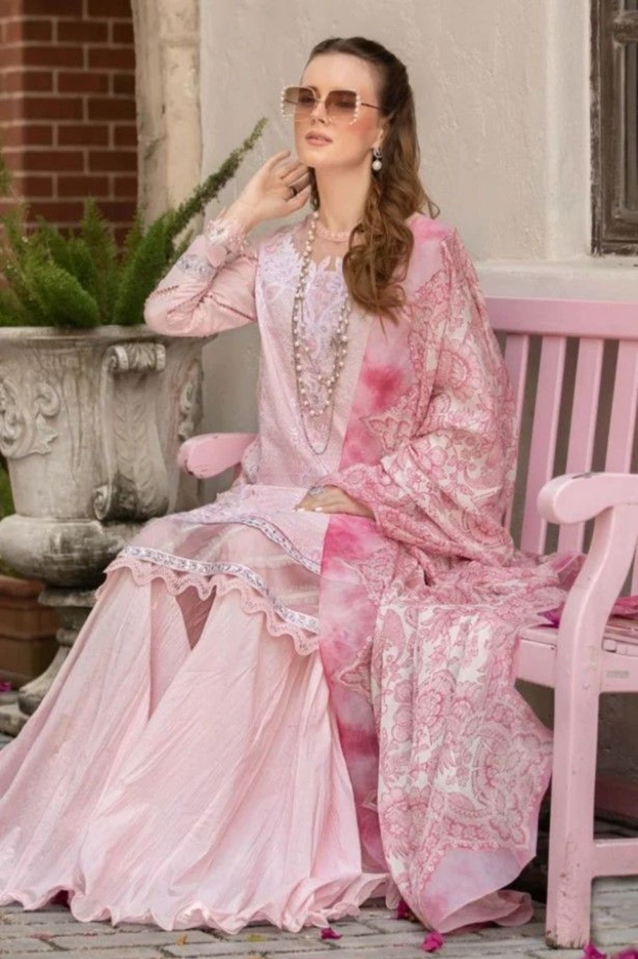 Salwar Kameez Maria.B | M Prints Lawn Embroidered Pakistani Gharara Suit