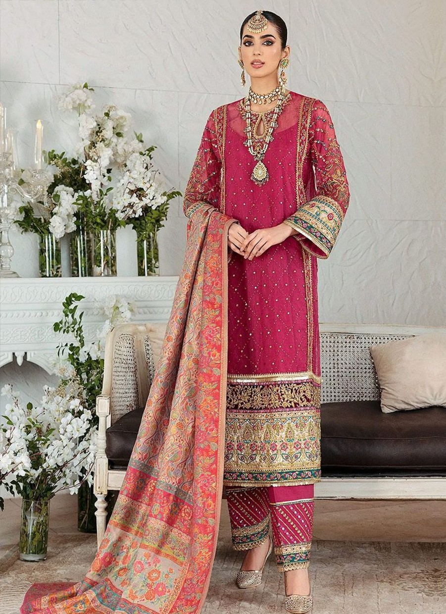 Salwar Kameez Noor | Rose Embroidered Pakistani Salwar Kameez