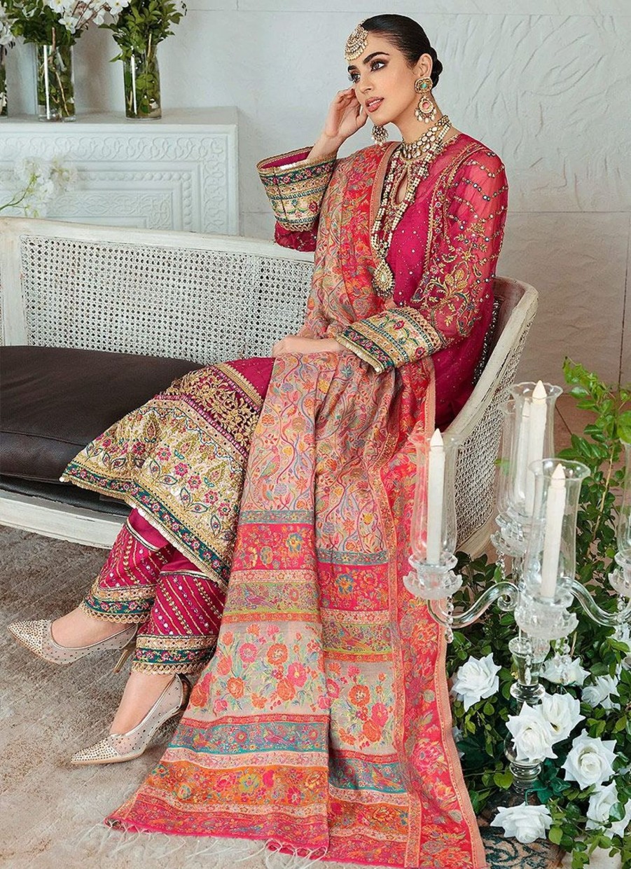 Salwar Kameez Noor | Rose Embroidered Pakistani Salwar Kameez