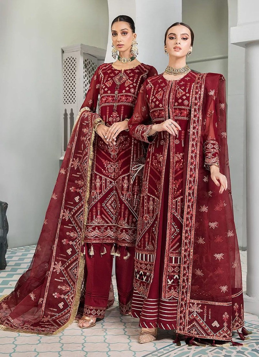 Salwar Kameez Alizeh | Naukhaiz Embroidered Pakistani Palazzo Suit/ Pant Suit