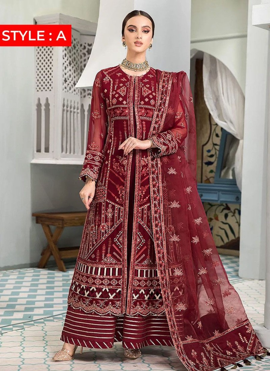 Salwar Kameez Alizeh | Naukhaiz Embroidered Pakistani Palazzo Suit/ Pant Suit