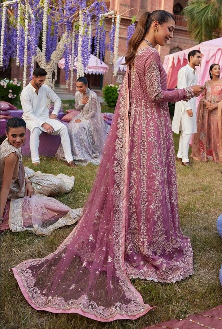 Salwar Kameez Mushq | Hania Embroidered Pakistani Gown