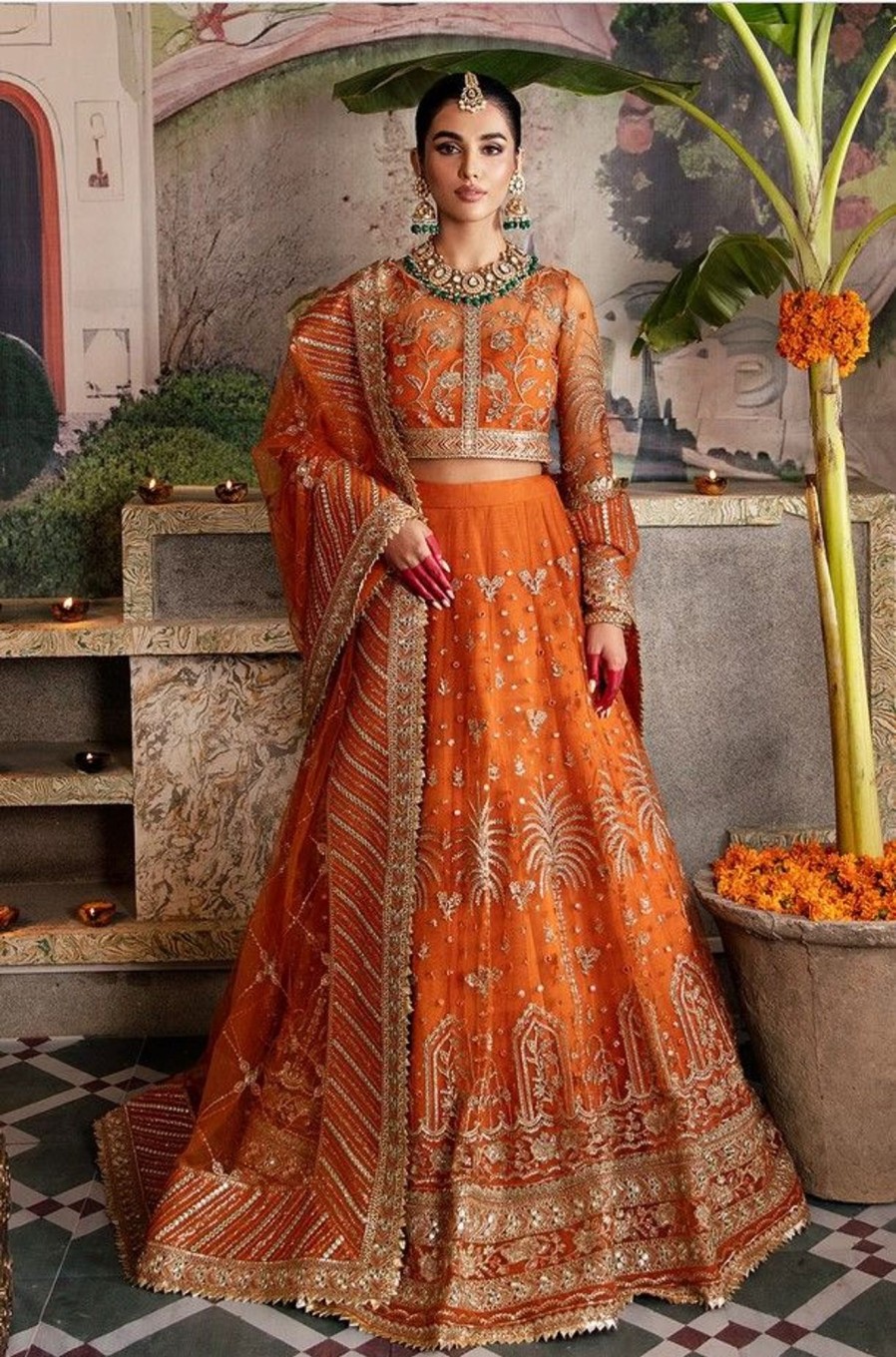 Lehengas Afrozeh | Dilaab Embroidered Pakistani Lehenga