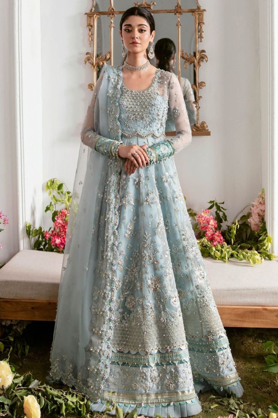 Salwar Kameez Zaha | Mirzeta Embroidered Pakistani Anarkali Suit