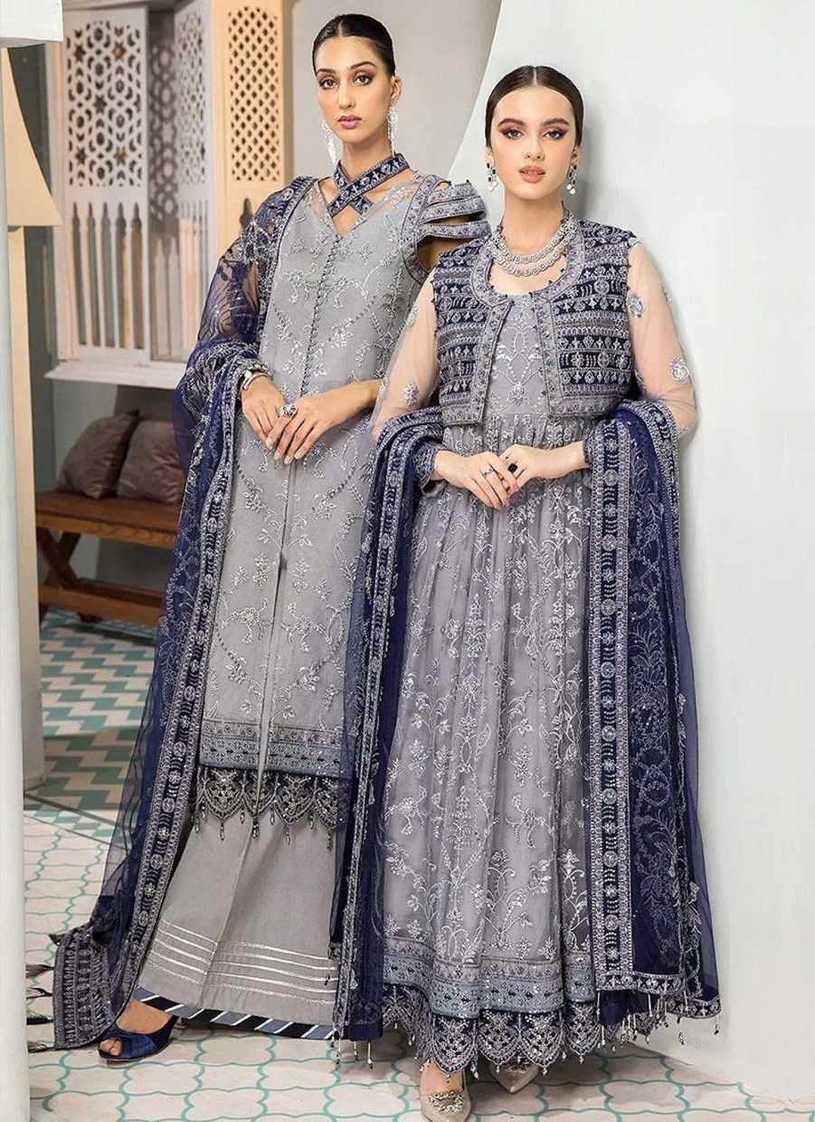 Salwar Kameez Alizeh | Aks Embroidered Pakistani Anarkali/ Palazzo Suit