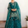 Salwar Kameez Dastoor | Opal Embroidered Pakistani Gharara Suit