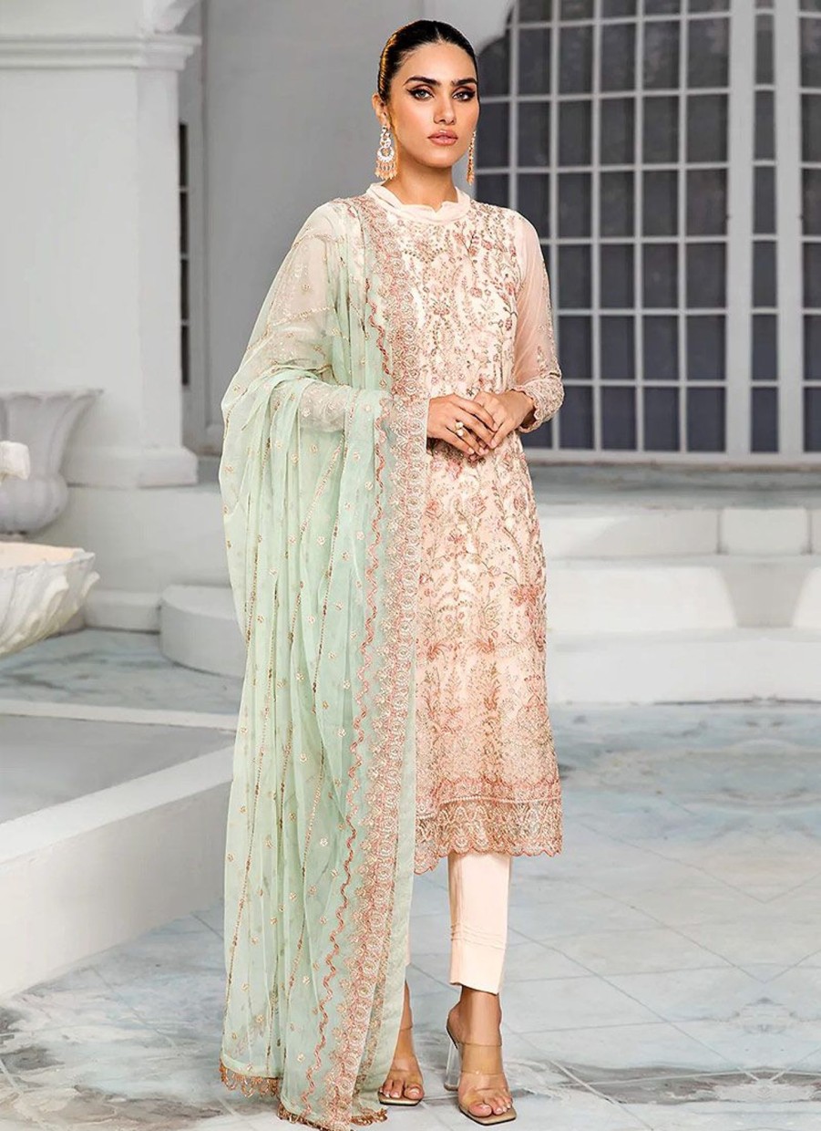 Salwar Kameez Zarif | Coral Embroidered Pakistani Salwar Kameez