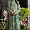 Salwar Kameez Afrozeh | Sea Mist Embroidered Pakistani Palazzo Suit