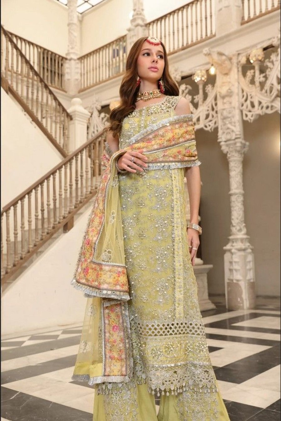 Salwar Kameez Saadia Asad | Nazanin Embroidered Pakistani Palazzo Suit