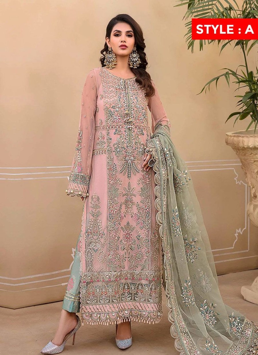 Salwar Kameez Maria.B | Sea Green Embroidered Pakistani Salwar Kameez